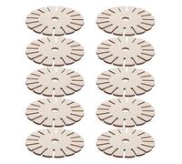 OSOLADY Lot de 10 mini rouets à tresser Kumihimo, métier à tisser rond en bois à 16 fentes avec trou central, 8 cm de diamètre, 3 mm d'épaisseur, pour ficelle, fil à broder et macramé