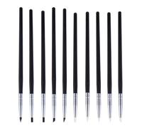 OSOLADY Lot de 10 Pinceaux en Silicone pour Nail Art Embouts Souples, Stylo de Dessin de Fleurs et Détails Fins, pour Usage Professionnel et DIY