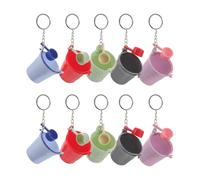 OSOLADY Lot de 10 porte-clés amusants : porte-clés mini seau en plastique, décoration à suspendre à un à dos pour une fête sur la plage ou pour garnir les cadeaux de Pâques (4,5 x 4,2 x 3 cm).