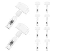 OSOLADY Lot de 10 Porte-Étiquettes Transparents en Plastique Clips Doubles Têtes pour Affichage de Prix et Publicité Petit Porte-Étiquette Réutilisable pour Commerce Supermarché et