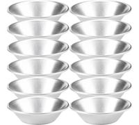 OSOLADY Lot de 12 Moules à Tartelettes aux Œufs en Inox, Moules à Pâtisserie Multifonctions Résistants la Chaleur pour Muffins, Puddings et Desserts, Accessoires de Cuisson pour Usage