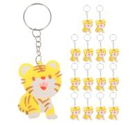 OSOLADY Lot de 15 porte-clés tigre - Cadeaux d'invités pour fêtes sur le thème des animaux sauvages, du zoo, anniversaires, baby showers, kermesses - Pendentifs animaux mignons pour sacs à