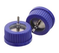 OSOLADY Lot de 2 bouchons de flacons scientifiques GL45 en acier inoxydable 304, couvercles d'alimentation pour extraction par solvant, fermeture sécurisée pour HPLC et manipulation de liquides