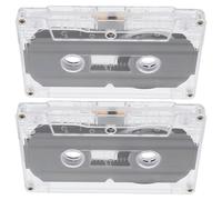 OSOLADY Lot de 2 Cassettes Audio Vierges Standard 30 Boîtier Transparent, Bande Magnétique à Bobine pour Enregistrement Musique et Voix, Accessoire Compatible Enregistreur Cassette