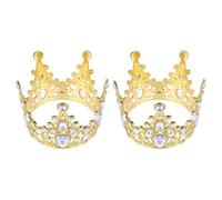 OSOLADY Lot de 2 Couronnes de Dessert Dorées Miniatures Décoration de Gâteau Garçon et Filles en Style Baroque Ornement Cupcake pour Anniversaire et Shower Décoration Festive Élégante
