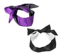 OSOLADY Lot de 2 Masques de Sommeil Satin Opaques et Légers, Cache-œil Ajustable en Tissu Doux, Voyage, Contemplation et Sieste, Couleurs Noir-violet Noir-blanc, Masque Œil