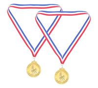 OSOLADY Lot de 2 médailles d'or équestres pour récompenses - Trophée de 6,35 cm avec Ruban, récompensant la première Place Lors de compétitions - Souvenir de Collection pour Concours