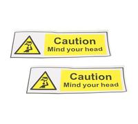 OSOLADY Lot de 2 Panneaux D'avertissement Autocollants en Pvc Jaune, Légers et Faciles à Stocker, pour Signaler un Plafond Bas et Prévenir les Risques