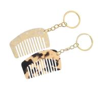 OSOLADY Lot de 2 Peignes Portables à Dents Larges Mini 5,3 Cm Peigne Démêlant pour Cheveux Bouclés et Mouillés Porte-clés Compact Voyage