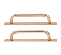 OSOLADY Lot de 2 poignées de porte de grange : plaque de fixation de 14,7 cm avec base - Poignées de tiroir et de meuble de cuisine dorées