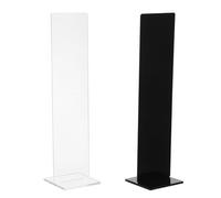 OSOLADY Lot de 2 porte-blocs-notes de table en acrylique, transparent et noir, pour postes de travail, affichage de menus de café et listes de tâches.