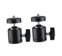 OSOLADY Lot de 2 Rotules en Métal Noir 1/4 pour Trépied, Adaptateur pour Griffe Flash, Support Pivotant 360° pour Anneau Lumineux et Moniteur, Accessoires Polyvalents pour Photographie