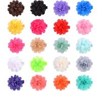 OSOLADY Lot de 20 Pinces à Cheveux à Fleurs Mini en Chiffon 2,4 Pouces, Accessoires pour Cheveux de Tout-petit, Barrettes Colorées en Tissu, pour Filles et Couleur Couleur Aléatoire