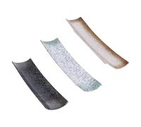 OSOLADY Lot de 3 Assiettes à Sushis en Céramique de Style Japonerie, Plateau Rectangulaire pour Servir, Design Attrayant, pour Restaurants et Hôtels Style Aléatoire