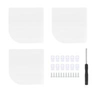 OSOLADY Lot de 3 Étagères Murales d'angle Flottantes en Bois Blanc Crème Forme Ovale 15X15 CM Support de Rangement Mural Décoratif pour Salon Chambre Cuisine Ornement Mural Pratique