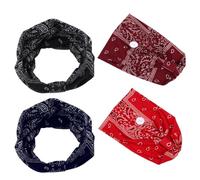 OSOLADY Lot de 4 Bandeaux à Boutons pour Masque, Bandeaux en Spandex et Polyester, Respirabilité et Tombé Élégant, pour Usage Quotidien et Fêtes