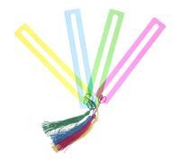 OSOLADY Lot de 4 bandes de lecture Mahjong : règle de lecture pour dyslexiques, surligneurs pour la guidée, grille de suivi visuel en acrylique, marque-page pour la mise en évidence des phrases