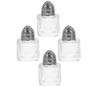 OSOLADY Lot de 4 Bouteilles D'assaisonnement en Verre Transparent, Mini Saupoudreuses Légères Cuisine Extérieure, Distributeurs Pratiques pour Épices et Sel, Accessoires Indispensables