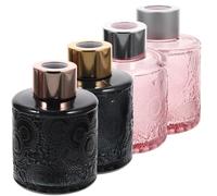 OSOLADY Lot de 4 Bouteilles en Verre pour Diffuseur de Parfum, Design Élégant et Simple, Matériau Verre et Alliage D'aluminium, pour Chambre Cuisine Couleur Aléatoire