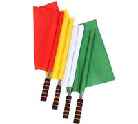 OSOLADY Lot de 4 Drapeaux D'arbitre de Football en Matériau Solide, Petits Drapeaux Portables Multicolores, Équipement Sportif pour Matchs, Événements et Signalisation Sportive