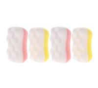 OSOLADY Lot de 4 Éponges Exfoliantes pour Bain, Éponge à Récurer Douce et Résistante, Accessoire de Multifonction pour Soin Peau, Couleur Aléatoire, Nettoyage et Massage Corporel