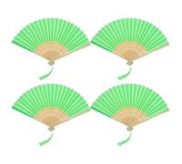 OSOLADY Lot de 4 éventails pliants en Soie et Bambou côtelé, à Monter soi-même, avec Pochettes de Rangement et Pompon. Décoration Orientale idéale pour Un Enterrement de Vie de Jeune Fille, Une