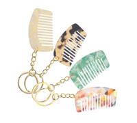 OSOLADY Lot De 4 Mini Peignes Porte-clés En Acétate 5,3 x 3,1 Cm à Dents Larges Pour Cheveux Bouclés, Peignes Portables Et Pratiques, Accessoires Coiffure Nomades Pour Voyage Et Usage Quotidien