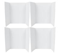 OSOLADY Lot de 4 panneaux de présentation blancs à trois volets - 61 x 41 cm (24 x 16 pouces) - Panneaux en carton ondulé pour projets scolaires (expositions de photos et d'art, concours