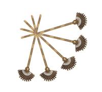 OSOLADY Lot De 5 Épingles à Cheveux Vintage En Alliage 158x42 Mm Couleur Bronze Rétro Pour Femmes Accessoires Coiffure Chignon Style Éventail Élégant