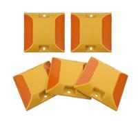 OSOLADY Lot de 5 Plots Réfléchissants Route en Plastique Solide, Plots Surélevés Jaunes à Haute Visibilité pour Balisage de Trottoirs et Allées, Marquages Routiers Sécuritaires