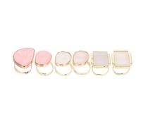 OSOLADY Lot de 6 Palettes de Mélange en Résine Bord Doré, Anneaux Confortables pour Mélanger Pigments, pour Manucure Professionnelle et Nail Art