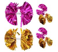 OSOLADY Lot de 6 Pompons de Cheerleading : Accessoires de Cheerleading pailletés - Grands Pompons métalliques avec poignées - Idéal pour Encourager l'équipe Lors de Spectacles de Football, de