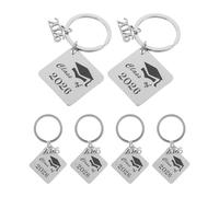 OSOLADY Lot de 6 porte-clés en forme de chapeau de remise de diplôme, anneaux en acier inoxydable, cadeaux pour la célébration de la remise de diplômes, présents pour les étudiants en dernière