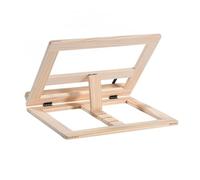 OSOLADY Lutrin de Lecture en Bois Beige Hauteur Réglable et Boucle Ajustable, Support Robuste pour Livres et Papiers de Peinture sur Table ou Lit