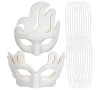 OSOLADY Masques Blancs en Pâte à Papier Faciles à Décorer à Peindre 16 Pièces et Légers, Thème Phénix et Cygne pour Soirées Cosplay et Fêtes Masquées Halloween
