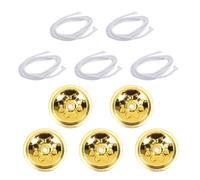 OSOLADY Mèche de Lampe à Huile 20 CM Kit 5 Pièces Porte-Mèche Flottant en Alliage Mèche en Fibres sans Fumée Compatible Lampes à Huile pour Usage Intérieur et Extérieur