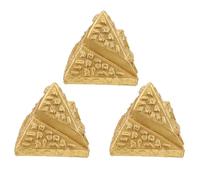 OSOLADY Modèle de Pyramide Décorative 3 Pièces en Résine Dorée pour Bureau