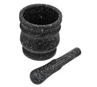 OSOLADY Mortier et Pilon Manuel en Pp pour L'ail Motif Bois, Facile à Nettoyer, Ustensile Cuisine pour Broyer L'ail Cuisine