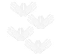 OSOLADY Moufles Blancs en Microfibre pour Protection du Travail et Inspection Argentés, Confortables et Respirants, Lot de 4 Paires pour Performances et Manipulation de Bijoux