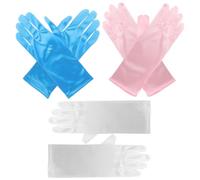 OSOLADY Moufles de Robe pour Filles en Satin Bleu, 3 Paires