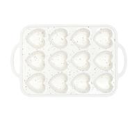 OSOLADY Moule à muffins en silicone en forme de cœur : moule antiadhésif 12 cavités - réutilisable pour micro-ondes, cupcakes, brownies chocolat - Idéal pour les mariages et les anniversaires.