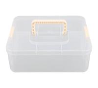 OSOLADY Organisateur de médicaments portable : Boîte de rangement transparente avec poignée - 28,4 x 22,4 x 2,8 cm - Boîte de rangement en plastique pour comprimés et pilules -