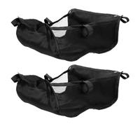 OSOLADY Organisateur de Poussette 2 Pièces Noir, Panier Inférieur Étanche en Filet, Paquet de Rangement pour Poussettes, Accessoires Pratiques pour Transporter Biberons, Couches et Jouets