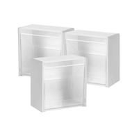 OSOLADY Organisateur Mural 3pcs en Hips pour Cotons-tiges et Disques de Coton, Design Simple Blanc, Gain de Place et Accès Facile, pour Salle de Bain