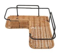 OSOLADY Panier d'angle Mural Triangulaire en Plastique et Métal Style Bohème Rustique pour Rangement Organisé et Gain de Place Salle de Bain Cuisine