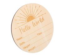 OSOLADY Panneau Annonce De Naissance Bois Rond Pour Signe Né Personnalisé Hello World Pour Photographies Et Décorations De Maternité