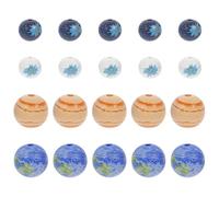 OSOLADY Perles Rondes en Bois 20 Pcs 30mm Multicolores pour Fabrication de Bijoux Garçon et Filles et Décoration Maison DIY Macramé Fête