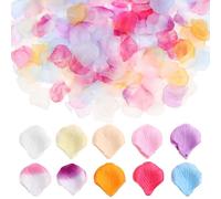 OSOLADY Pétales de Rose Artificiels 2000 Pièces Mélangés 10 Couleurs pour Décoration de Fête Mariage et Saint-Valentin