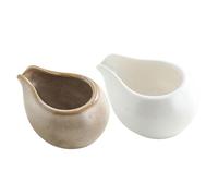 OSOLADY Pichet à Lait Design Créatif Bec Verseur en Céramique 2 Pièces Style Japonerie Apparence Lisse et Élégante pour Maison et Fêtes