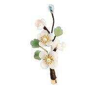 OSOLADY Pince à Cheveux Imitation Fleur de Jade, Épingle Cheveux Décorative pour Mariée, Accessoire Coiffure Style Chinois Motif Floral